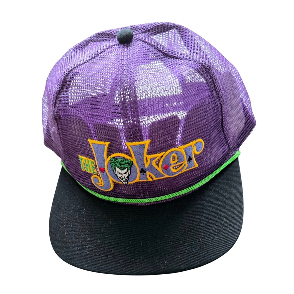 NWT Vintage Six Flags The Joker Ride Full Mesh Rope‎ Snapback Adult Hat Cap